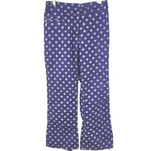 70s VINTAGE FarWest Ski Pants Womens‎ Medium Blue Medallion Print Insulated Snow